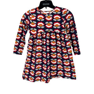 Hanna Andersson Girls 120cm 6-7 Multicolor Long Sleeve Floral Babydoll Dress